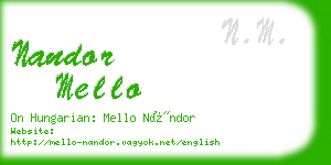 nandor mello business card